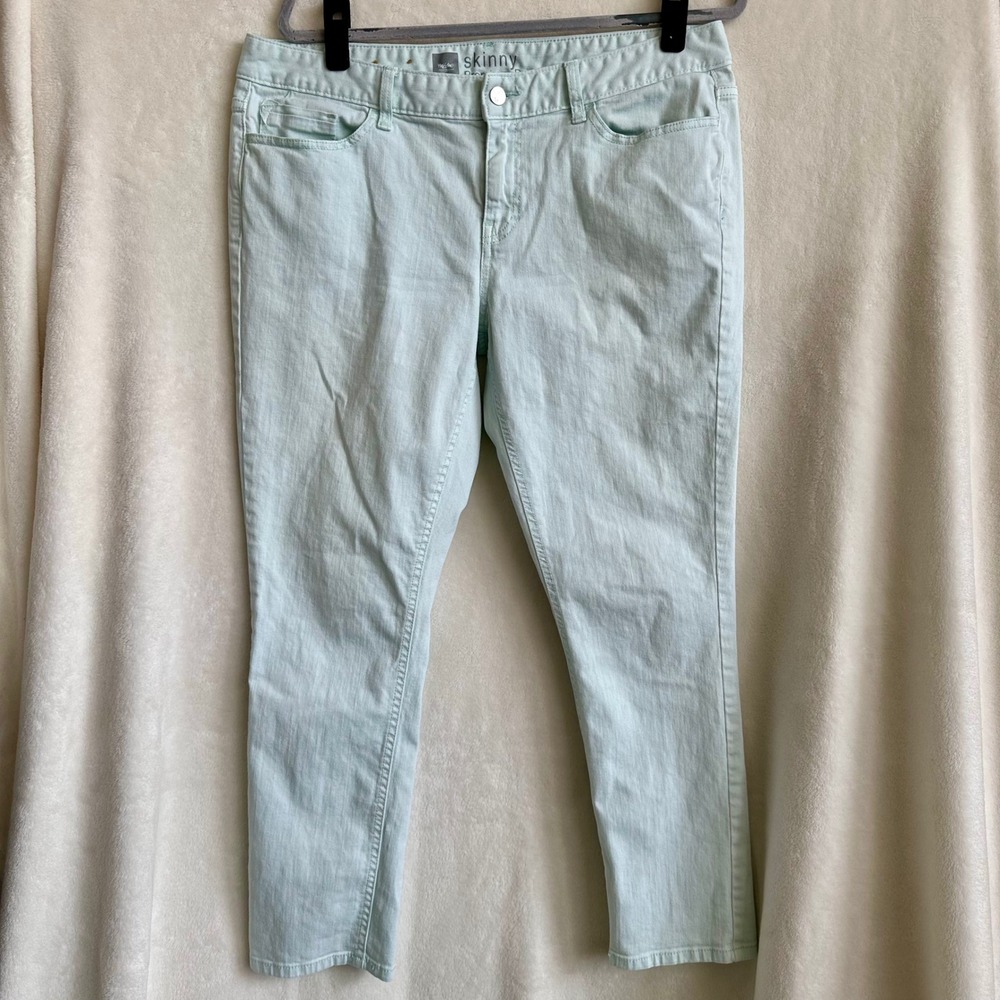 Mossimo Premium‎ Denim Mint Green Skinny Jeans Size 14 Fit 4 Pastel Pants